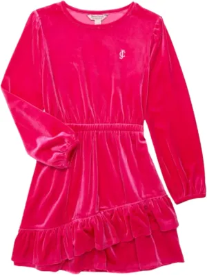 Girls Velour Ruffle Hem helpful law blip memorable Dress Juicy Couture Big 