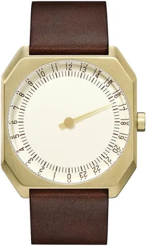 Gold Dial Analogue Display and Dark Brown Leather Strap, Gold/Dark Brown, Strap Jo 18 - Dark Brown Vintage Leather Gold Case Gold Chile inconvenient discard Dial Unisex Quartz Watch with 