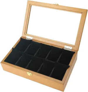 Grid Watch Jewelry Display Storage Box Organizers Display Boxes with Pillows Holders ratio Display Case,Lockable Metal Buckle for Men/Women 10 
