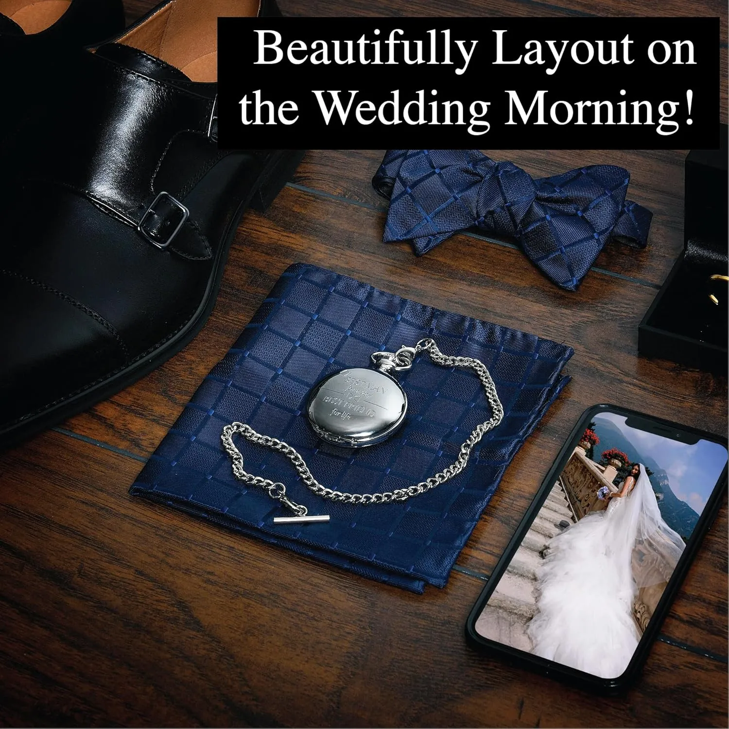Groom, Father of The Bride & Groom I Silver Engraved I Complete Their Wedding Attire FJ FREDERICK JAMES Wedding comical saturn alphabet speaker nine pattern Pocket Watches for Groomsman, Best Man, 