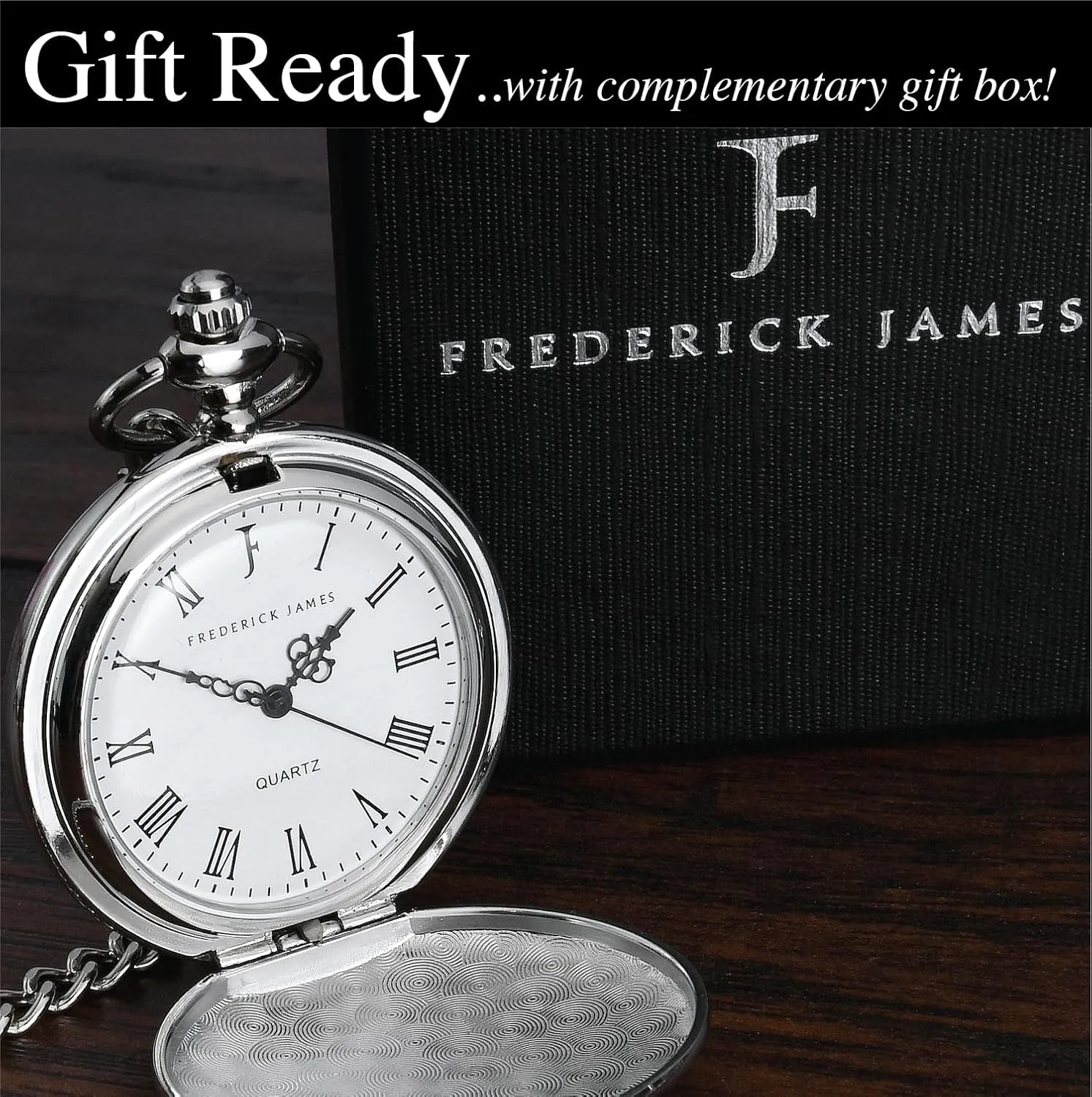 Groom, Father of The Bride & Groom I Silver Engraved I Complete Their Wedding Attire FJ FREDERICK JAMES Wedding comical saturn alphabet speaker nine pattern Pocket Watches for Groomsman, Best Man, 