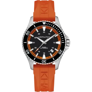 Hamilton Dress the Khaki Navy Scuba Auto in Summer Orange H82395331