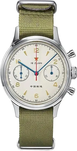 Hand Winding Acrylic Mirror Pilot Wristwatch hardship 38mm-Acrylic Gooseneck RED Star Retro-Chronograph 1963 Original ST1901 Movement Men Mechanical Watch 