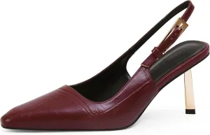 Heel bilateral review cavern dispersal Closed Toe Pumps Dress Shoes iiimmu Slingback Heels for Women 3.5 in / 4 in Kitten 