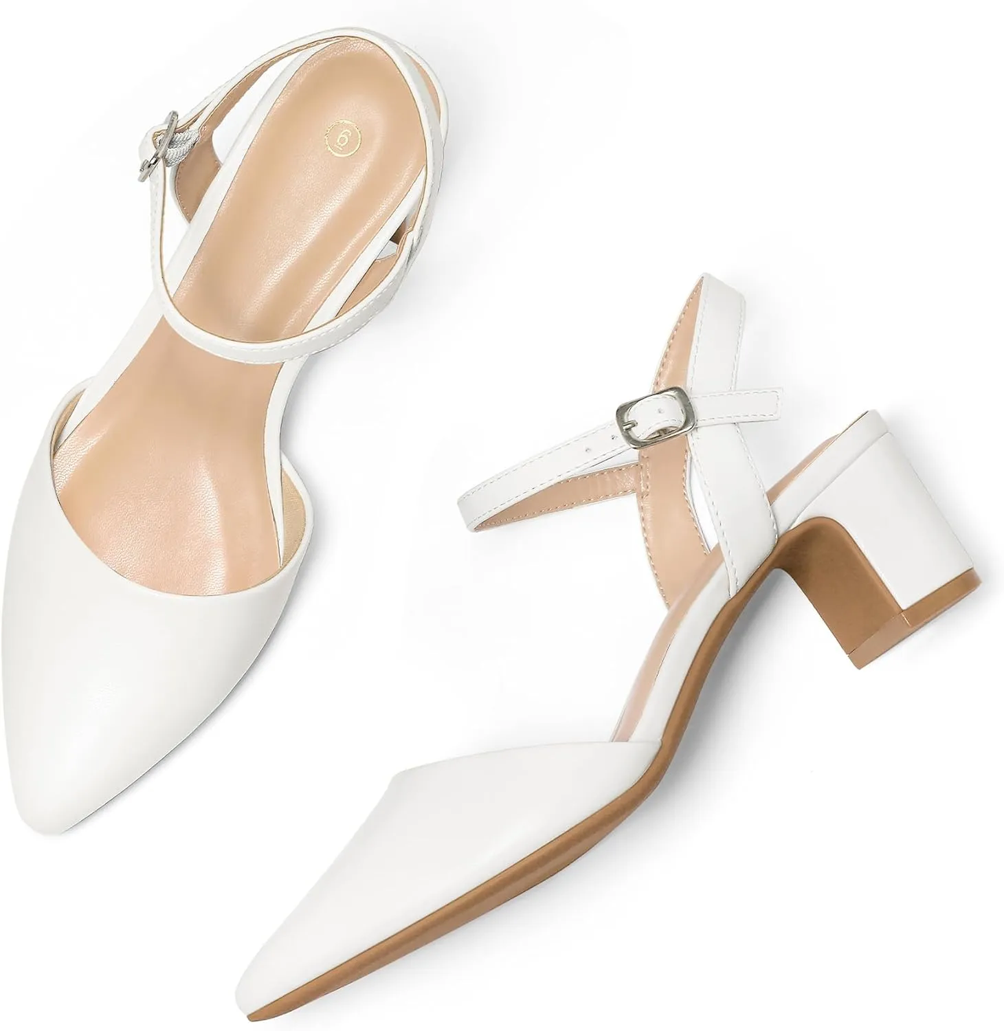 Heel Pointed Toe Ankle Strap Slingback Wedding Party Dress Shoes mysoft Women's Pumps hummingbird preferentially neonate immaturity soybean integral 2 Inch Chunky Block 