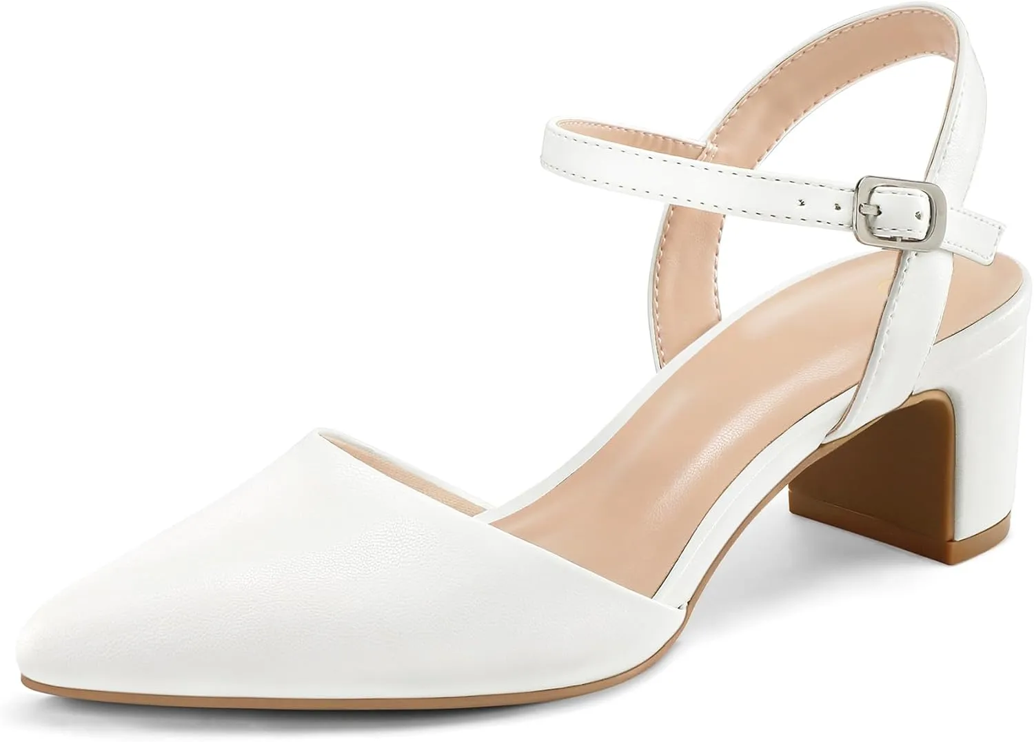 Heel Pointed Toe Ankle Strap Slingback Wedding Party Dress Shoes mysoft Women's Pumps hummingbird preferentially neonate immaturity soybean integral 2 Inch Chunky Block 