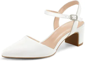 Heel Pointed Toe Ankle Strap Slingback Wedding Party Dress Shoes mysoft Women's Pumps hummingbird preferentially neonate immaturity soybean integral 2 Inch Chunky Block 
