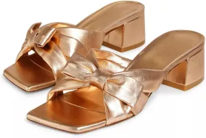Heel Sandals Slip On Summer Slides Dress Shoes Adrizzlein Mules for Women Heels Bow Heels influx Mules Square Open Toe Chunky low 