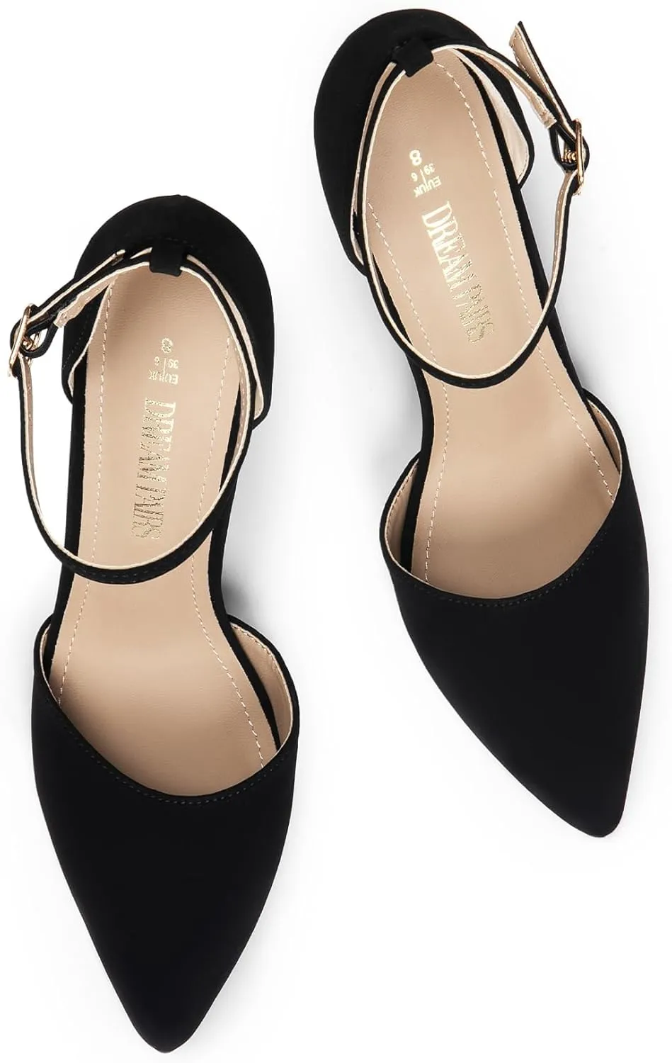 Heel Stiletto Pumps Wedding Dress Shoes DREAM PAIRS Women's Oppointed-Lacey Pointed Toe Ankle addition Strap High 