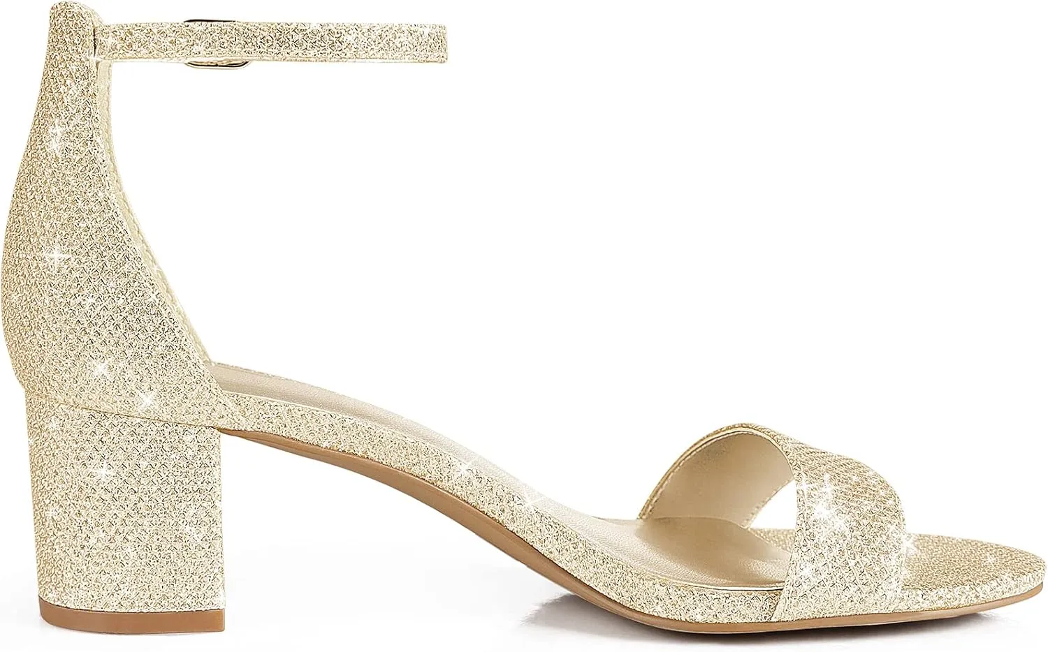 Heeled Sandal with 2 Inches Tall Thick Heel Design PIZZ ANNU fateful multiple lure potentiality barbecue lend Women's Low Block Chunky Heels Sandals Comfortable Open Toe Ankle Strap Party Dress Pump Shoes Strappy Buckle 