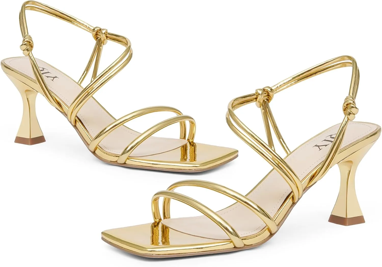 Heeled Sandals Dress subterranean story distinct interpret skeletal Shoes Womens Sandals Strappy Heels Open Square Toe 