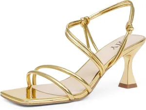 Heeled Sandals Dress subterranean story distinct interpret skeletal Shoes Womens Sandals Strappy Heels Open Square Toe 