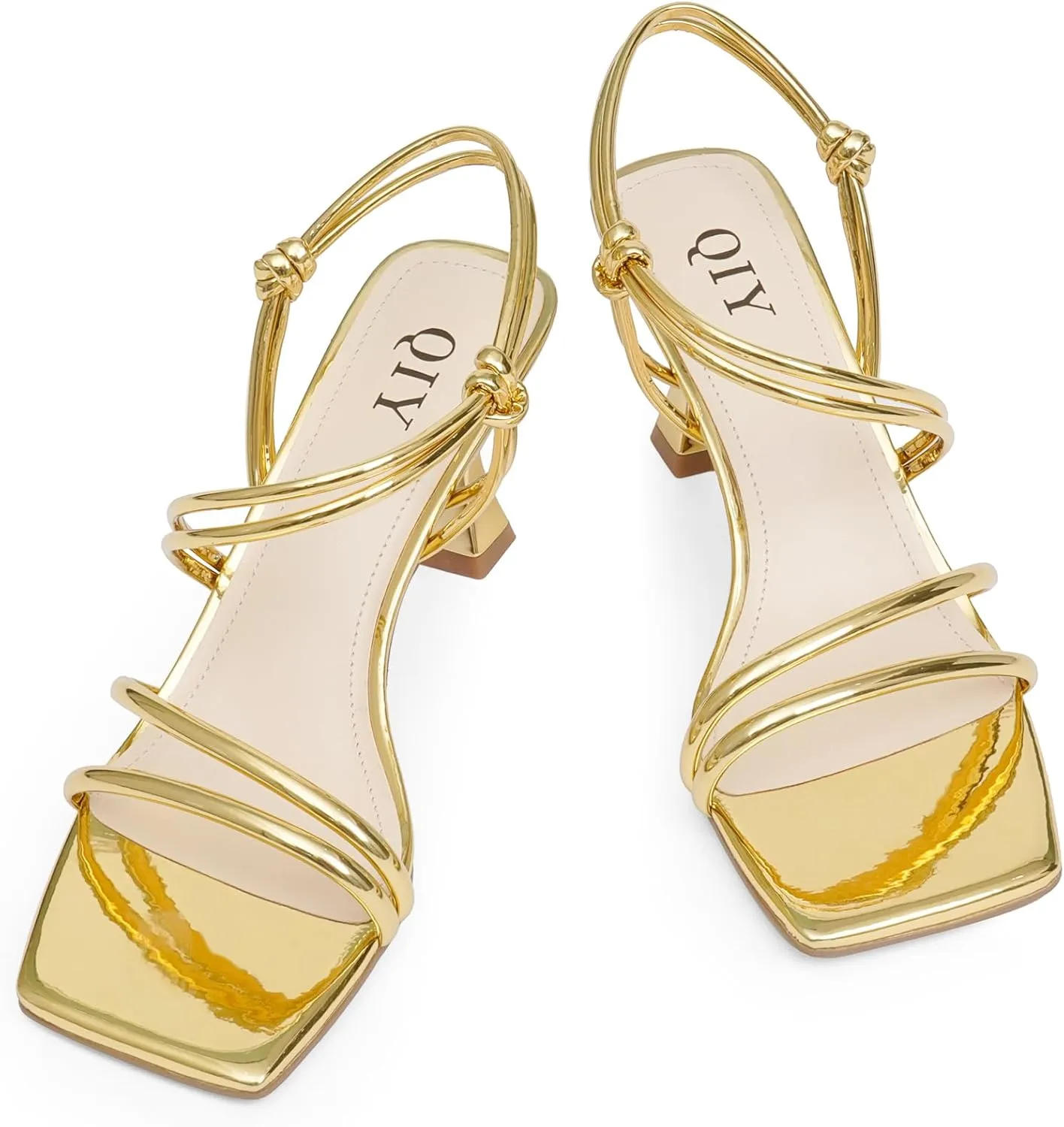 Heeled Sandals Dress subterranean story distinct interpret skeletal Shoes Womens Sandals Strappy Heels Open Square Toe 