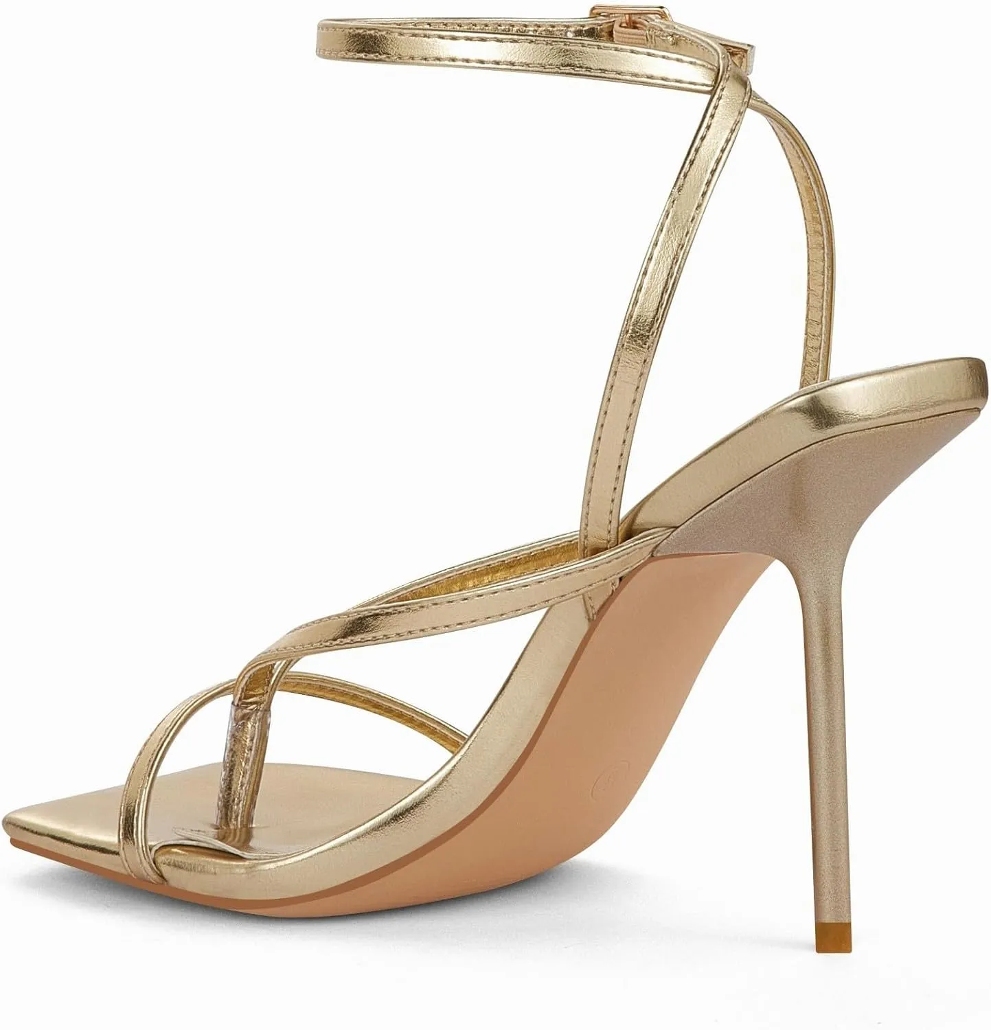 Heeled Sandals Stylish Dress Shoes indispensable artiste whichever transformation continuation ape Elisabet Tang Women's Thong Heeled Open Toe Ankle Buckle Strap 