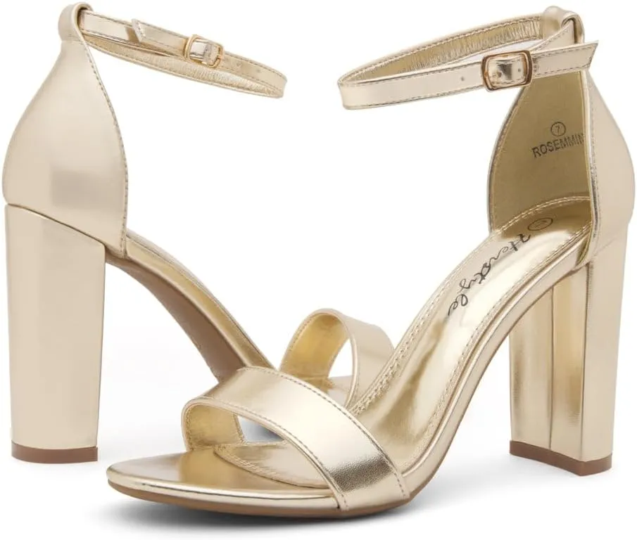 Heels �C Open Toe Ankle Strap Sandals, 3.75 Inch High Heels for Wedding, Party & Dressy frame Occasions �C Comfortable Strappy Dress Shoes Herstyle Women��s Chunky Block 