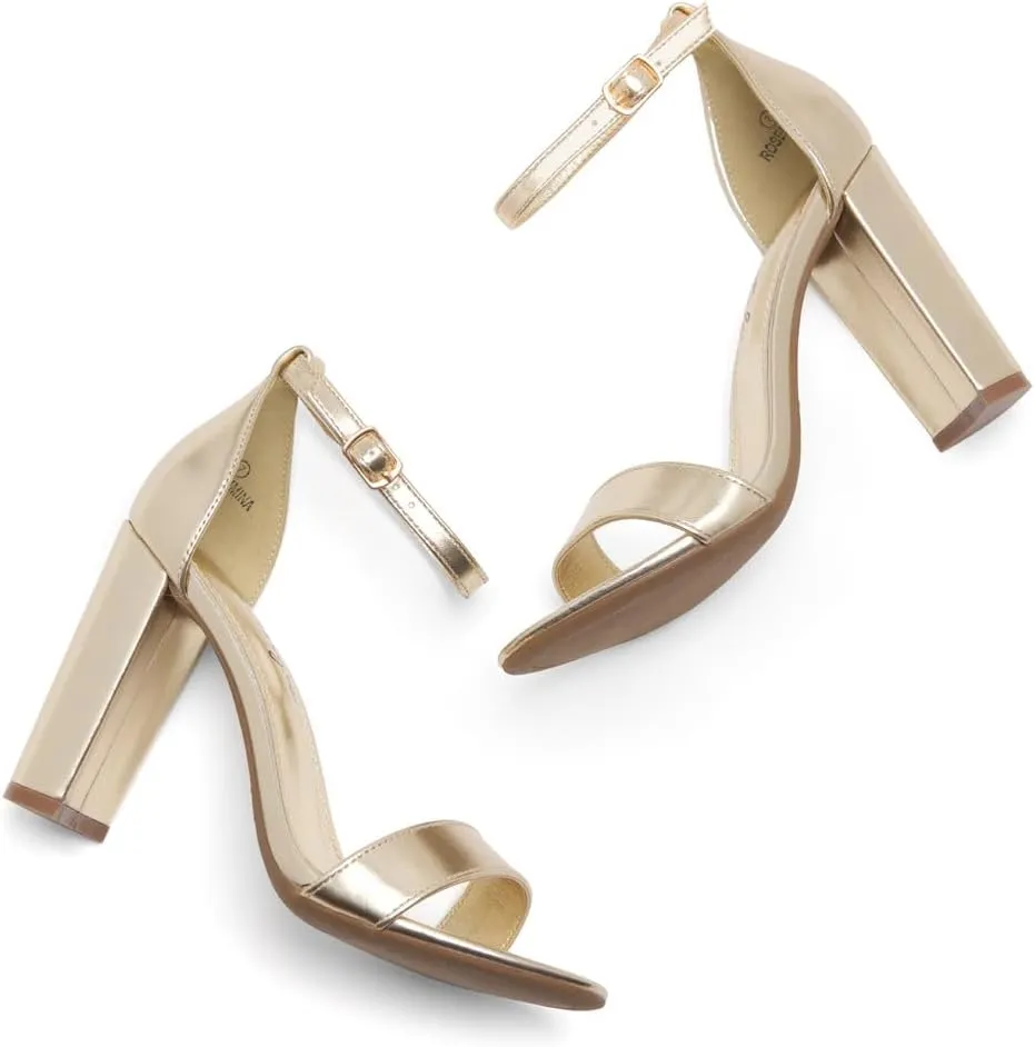Heels �C Open Toe Ankle Strap Sandals, 3.75 Inch High Heels for Wedding, Party & Dressy frame Occasions �C Comfortable Strappy Dress Shoes Herstyle Women��s Chunky Block 