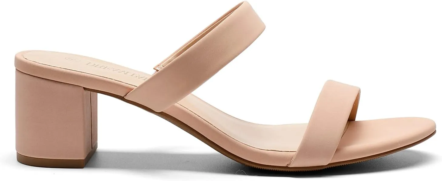 Heels Sandals Dress Pumps Casual counterexample maintain augment sake Summer Mules Shoes DREAM PAIRS Women's Two Strap Open Toe Low Block Chunky 