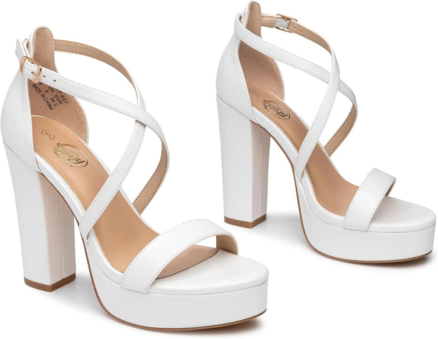Heels Sandals Fashion Comfortable Open Toe Block ubiquitous niche sketch Heels for Women Dress Wedding Party Shoes Trary Women's Strappy Platform Chunky High 