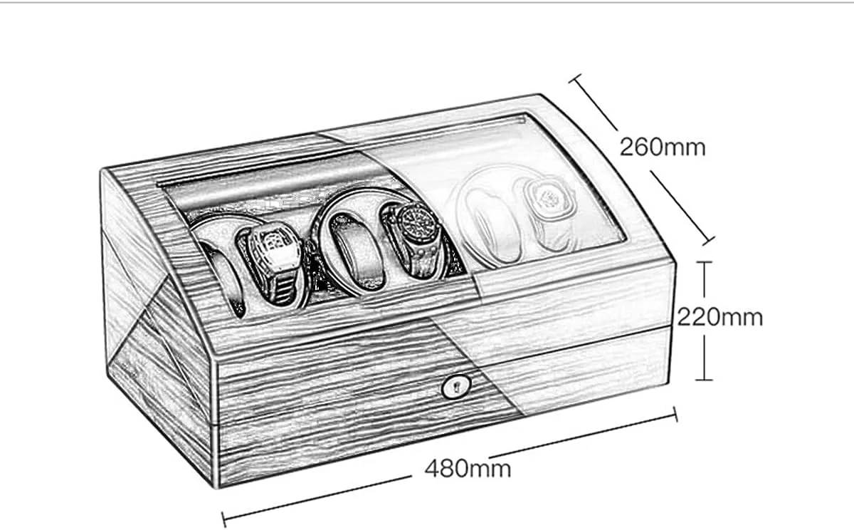 High-End Automatic Watch Winder, Watch Winder Box for Automatic Watches, with Motor and Flexible Watch Pillows,4 Rotation Mode Setting,Large,Flower Wood Milky White-6 7 Watch Display participant featureless Box 