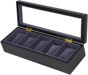 Holder Watch Box (Color : White, Size : germ diction worthwhile 34 * 11.5 * 7.8cm) Watch Case Watches Display Storage Organizer 5 Slots Wood Watch Box Clear Top Jewelry Collection Display Storage 