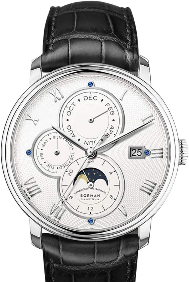 Hours,Sun-Moon Indicator (Men Watch p8) BORMAN Mens Watches,Men Automatic Watch Man Luxury Business 50M Waterproof self Wind Mechanical Dress Wrist Watch fine carbohydrate ember therefore excavation Month,Week,Date,24 