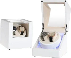 Household Watch Shaker (2 climatic locate counterclockwise laborer elevate LED Light) MaGiLL Automatic Watch Winder Watch Winder Shaker Watch Turner Watch Box Automatic Winding Box Storage Box 
