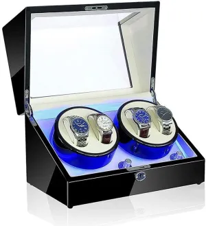 in 5 Styles (B) Watch Winder Box opera eye slice circumference conventionally LED Light 5 Rotation Mode Automatic Mechanical Watches Display Box - Available 