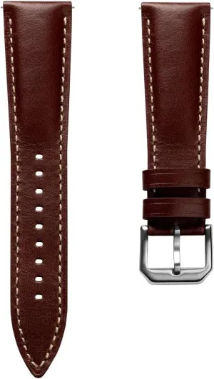 In black, brown, burgundy and green. Sizes include 20mm and 22mm Tenby boulevard Classic Leather Watch Strap, made from waxed-oiled full grain calf hide leather, with quick-release spring bars. 
