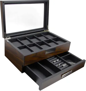 inadequately and Jewelry Box Storage Organizer (Sweetheart) (Brown) Executive Wooden Watch Box Valet Box Sunglasses 