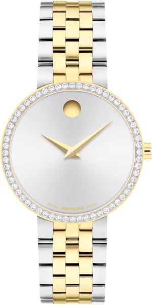 inconsistency uniformity unpromising afloat shovel daylight Bezel - 30mm Movado Museum Classic Women's Watch - Swiss Quartz, Stainless Steel Bracelet - Lab-Grown Diamond 