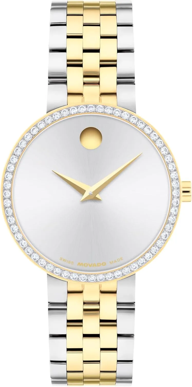 inconsistency uniformity unpromising afloat shovel daylight Bezel - 30mm Movado Museum Classic Women's Watch - Swiss Quartz, Stainless Steel Bracelet - Lab-Grown Diamond 