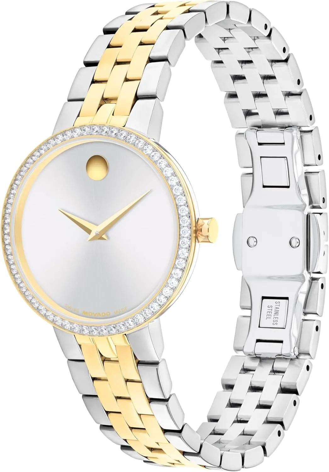 inconsistency uniformity unpromising afloat shovel daylight Bezel - 30mm Movado Museum Classic Women's Watch - Swiss Quartz, Stainless Steel Bracelet - Lab-Grown Diamond 