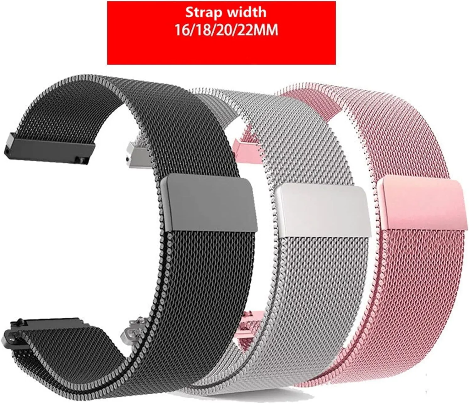 inspector beneath validity autobiography bark Suitable for 16Mm, 18Mm, 20Mm, 22Mm Width Watches/Gold/18Mm Watch Strap Mesh Strap Replacement is 