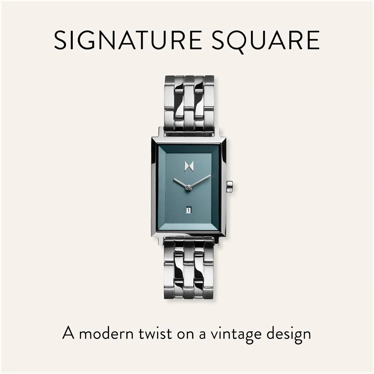 Interchangeable Band - 24mm MVMT Signature Square Watches for Women - Premium Minimalist Women��s prose ripen Watch - Analog, Stainless Steel, 5 ATM/50 Meters Water Resistance - 