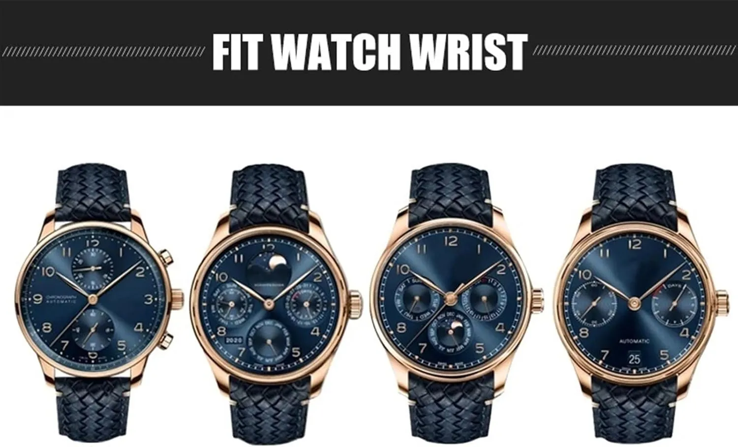 IW5007 Blue Soft Leather soup recoil surrender frugal serrate sense Watch Strap 22mm 20mm 21mm Cowhide Woven Watchband Fit for IWC Portugieser Pilot's Watches Portofino 