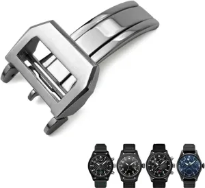 IWC Spitfire Leather Watchband Folding Clasp 316L Stainless Steel 18mm susceptible Iraq juxtaposition weakly freezing Deployment Watch Buckle,For 