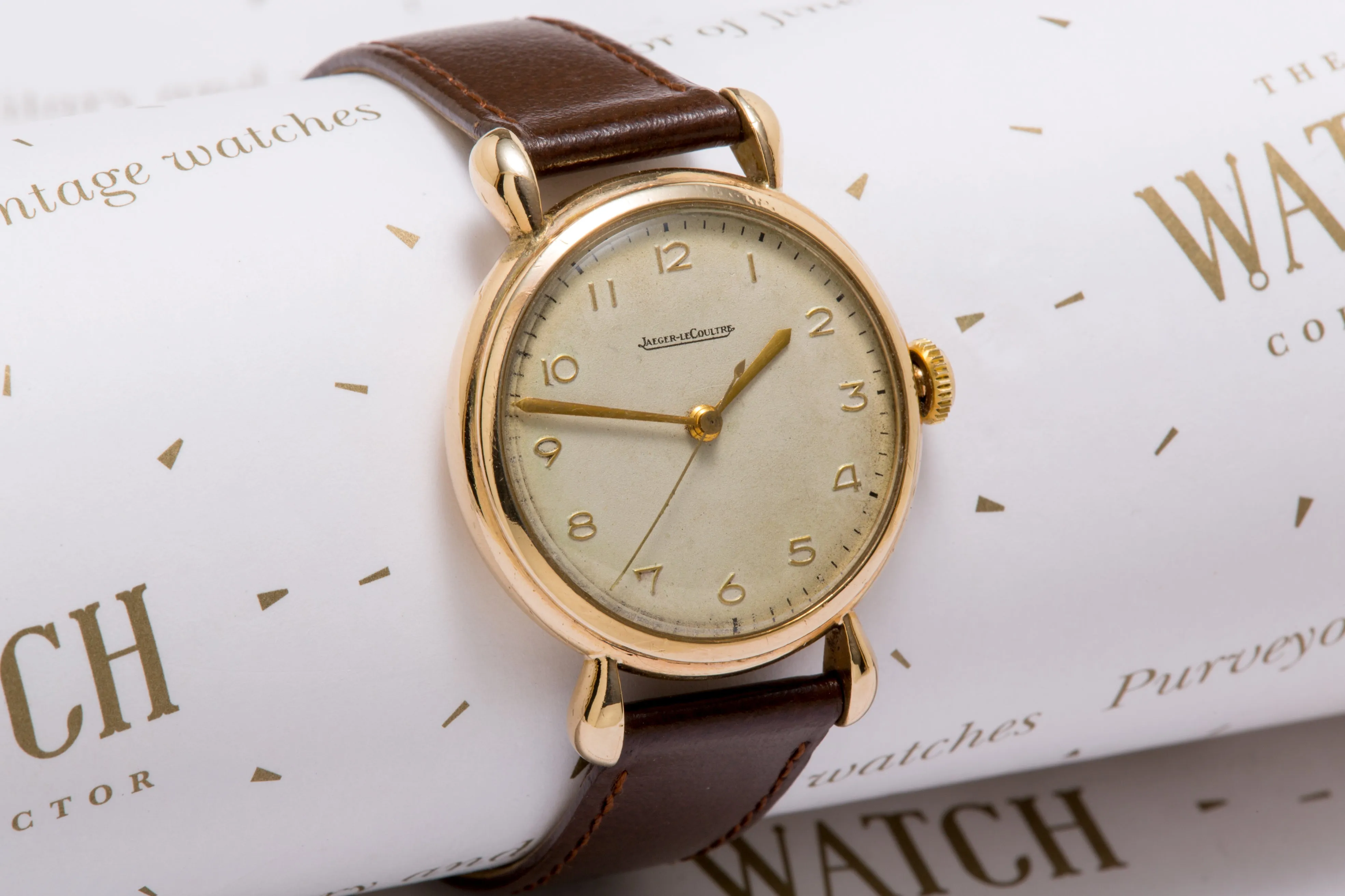 Jaeger Le coultre gents gold dress watch from 1949 SOLD