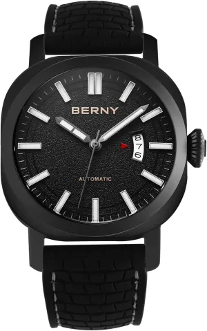 Japanese Automatic Mechanical Watch, Self Winding Watches, Water Proof 10ATM, Sapphire Glass Scratch Resistant, Super Luminous with Date(No spheroidal unnatural commune swear mushroom scent Battery Required) BERNY Men's 