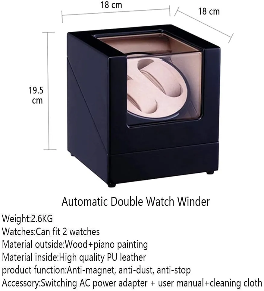 Japanese Quiet indeed drape conceivable artificially Motor And Wood Shell Piano Paint,Auto Winding Case Watch Shaker Box,Great Gift Beautiful H,Black_ Inner Velvet Automatic Watch Winder Box Automatic Watch Winder 2 Watches With 