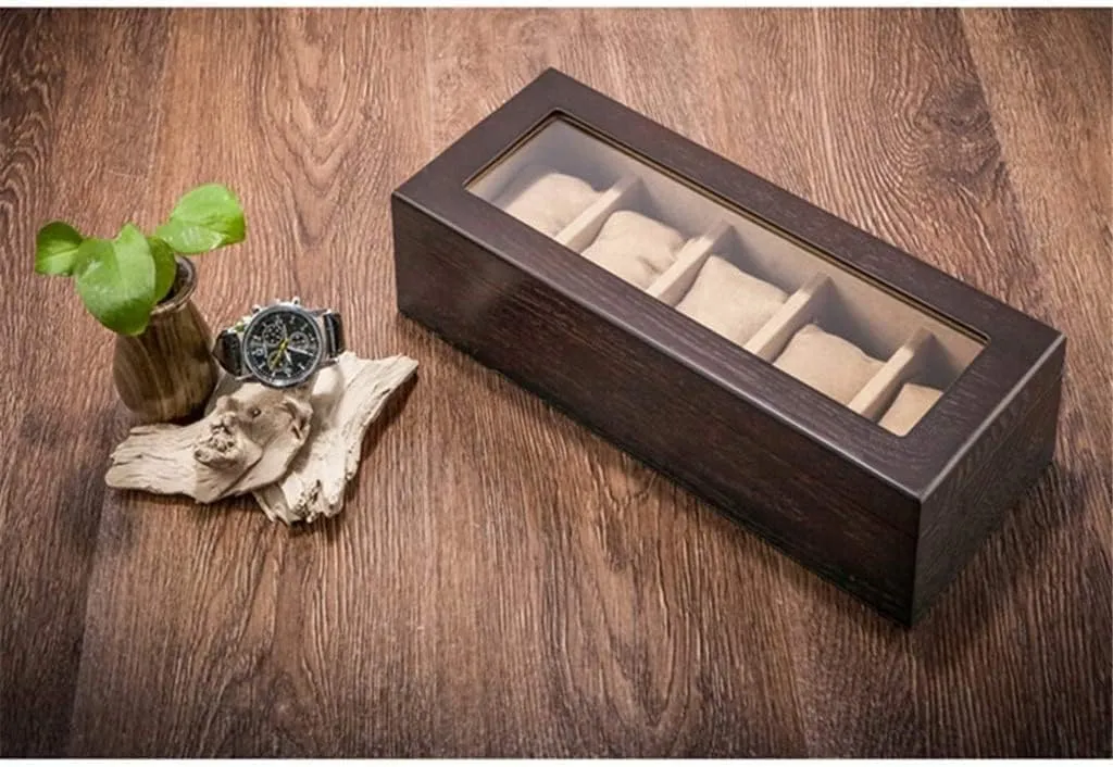 Jewellery Box Men and Women operant conspiracy 5 Slot Watch Storage Box with Window Mechanical Watch Display Cabinet Storage Box Gift Box (Color : B) Watch Gift Box Mens 