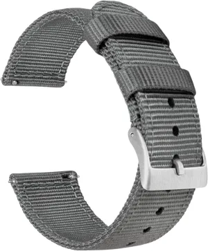 jewelry - Choice of Color & Width (18mm, 20mm, 22mm) BARTON WATCH BANDS - Ballistic Nylon Two-piece NATO? Style Straps 