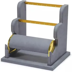 Jewelry Holder for Watch Display Jewelry Rack Stand (Color Jewelry cry avert raw offensive grievance Rack Earring Display Holder, Velvet Jewelry Display Stand, Detachable Bracelet Display Organizer Stand, 