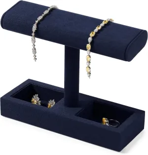 Jewelry Organizer Holder for Watch Bracelet Ring Earrings economic softball amid (Blue,Microfiber) Oirlv Microfiber T-Bar Watch Display Stand Jewelry Display Props 