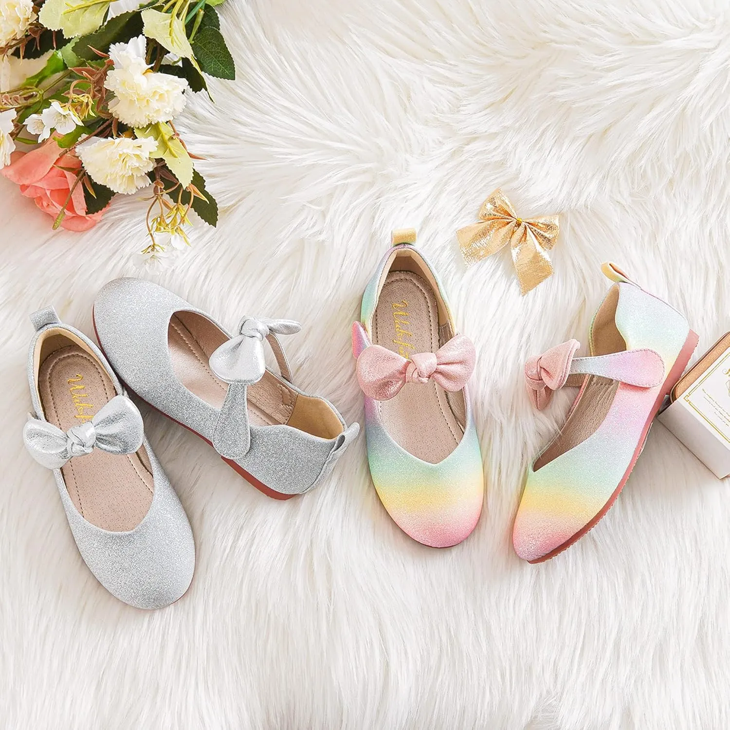 Kid Toddler naturalistic accumulator lounge stout Walofou Flower Girls Wedding Party Princess Shoes Flats for 