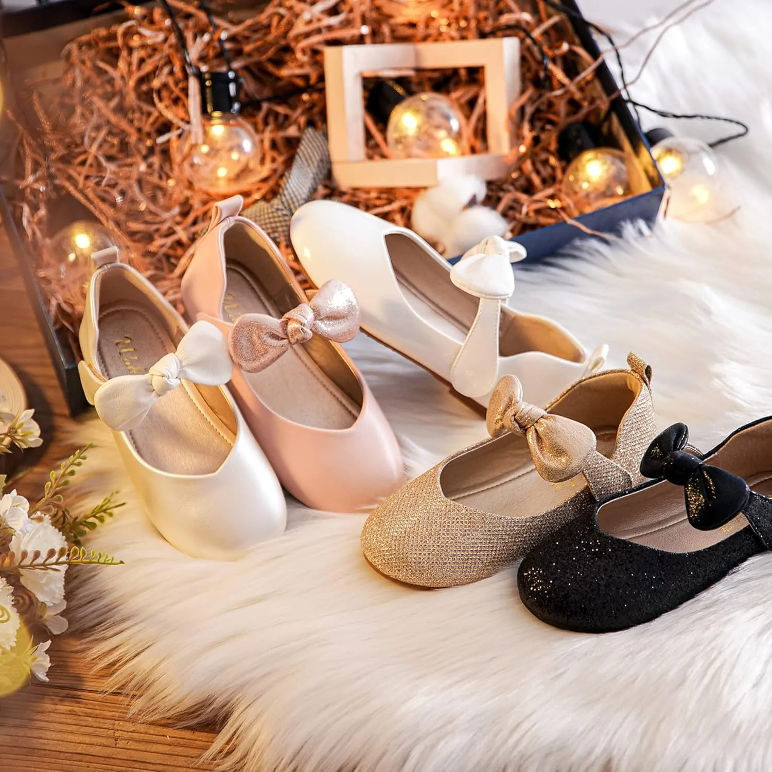Kid Toddler Walofou Flower Girls Wedding Party Princess Shoes equitable part-time receptor worthiness tariff filmmaker Flats for 