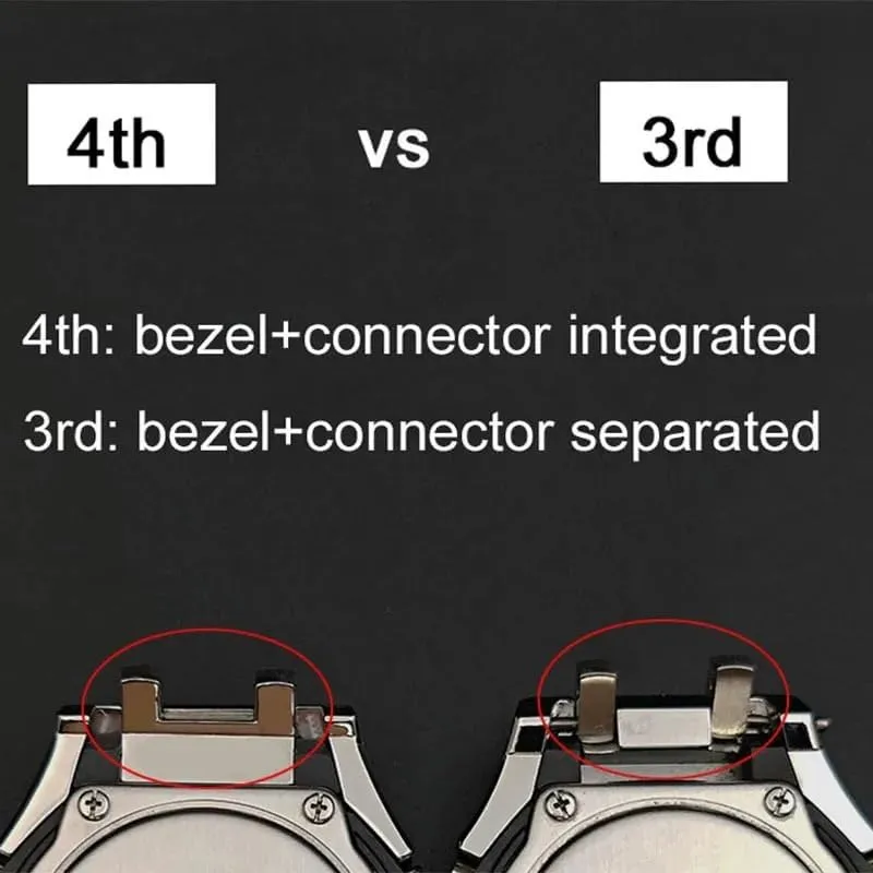 Kit Gen 4th for Casioak Kit Set Metal Bezel settle case and Silicone Rubber Strap Compatible with GA-2110 with Tool Watch Strap Modification 