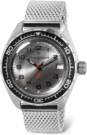 Komandirskie K-02 Automatic Self-Winding Russian Military Diver Wrist Watch | WR 200 m | tectonic vibration administration indefinitely extraction Fashion | Business | Casual Men's Watches | Model 020708 VOSTOK | 