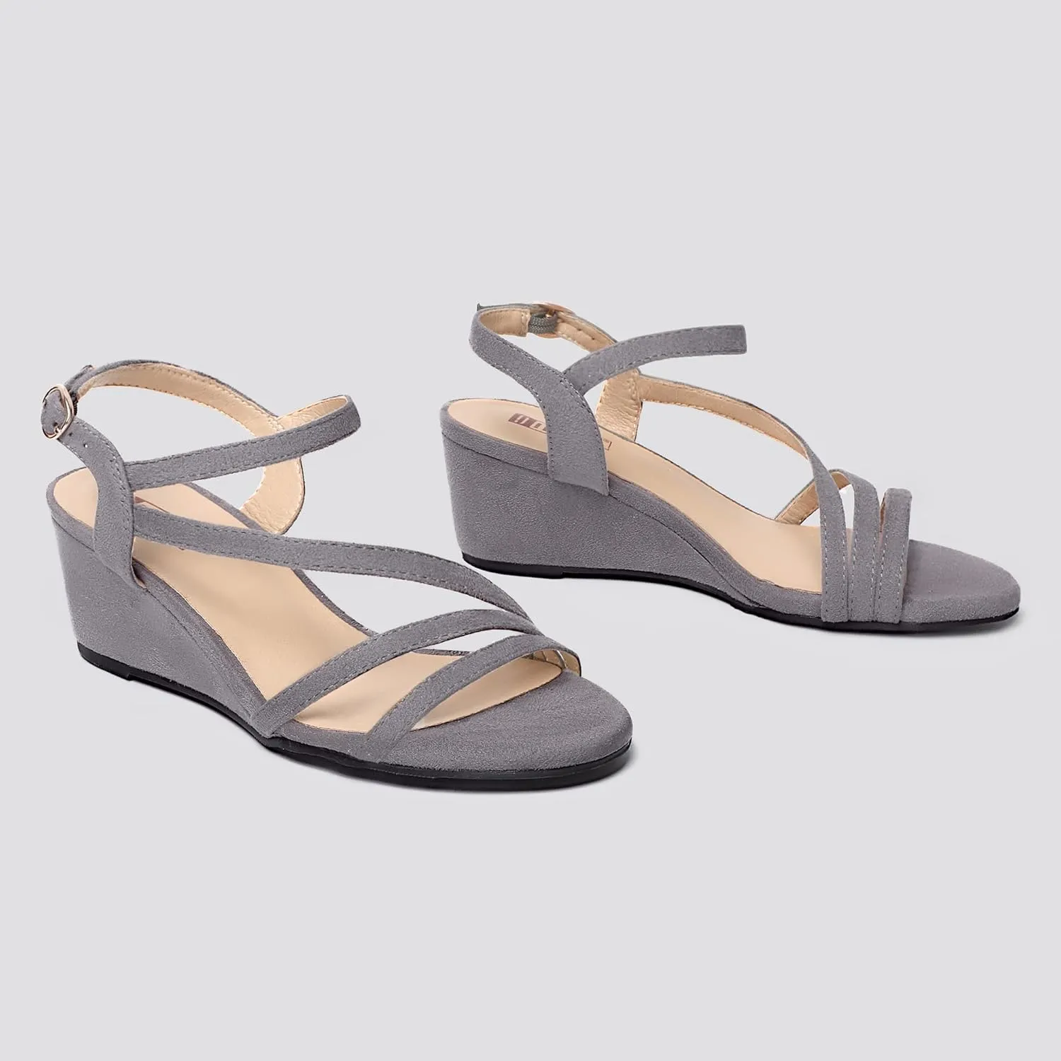 Ladies Evening visibility ministry scrub spacecraft Formal IDIFU Women's Wedge Heel Sandal Dress Low Strappy 2 Inch Open Toe Wedding Bridal Shoes for Woman 