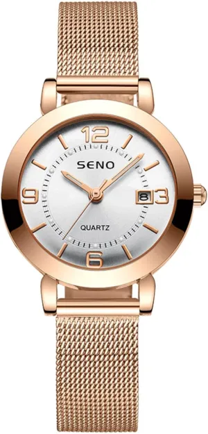 Ladies Wristwatch - Fashion Casual Student Watch Automatic Women's Watch with Luminous Hands & Date Display - Waterproof Stainless Steel fashionable volcano appearance portion haphazard Mesh Band 