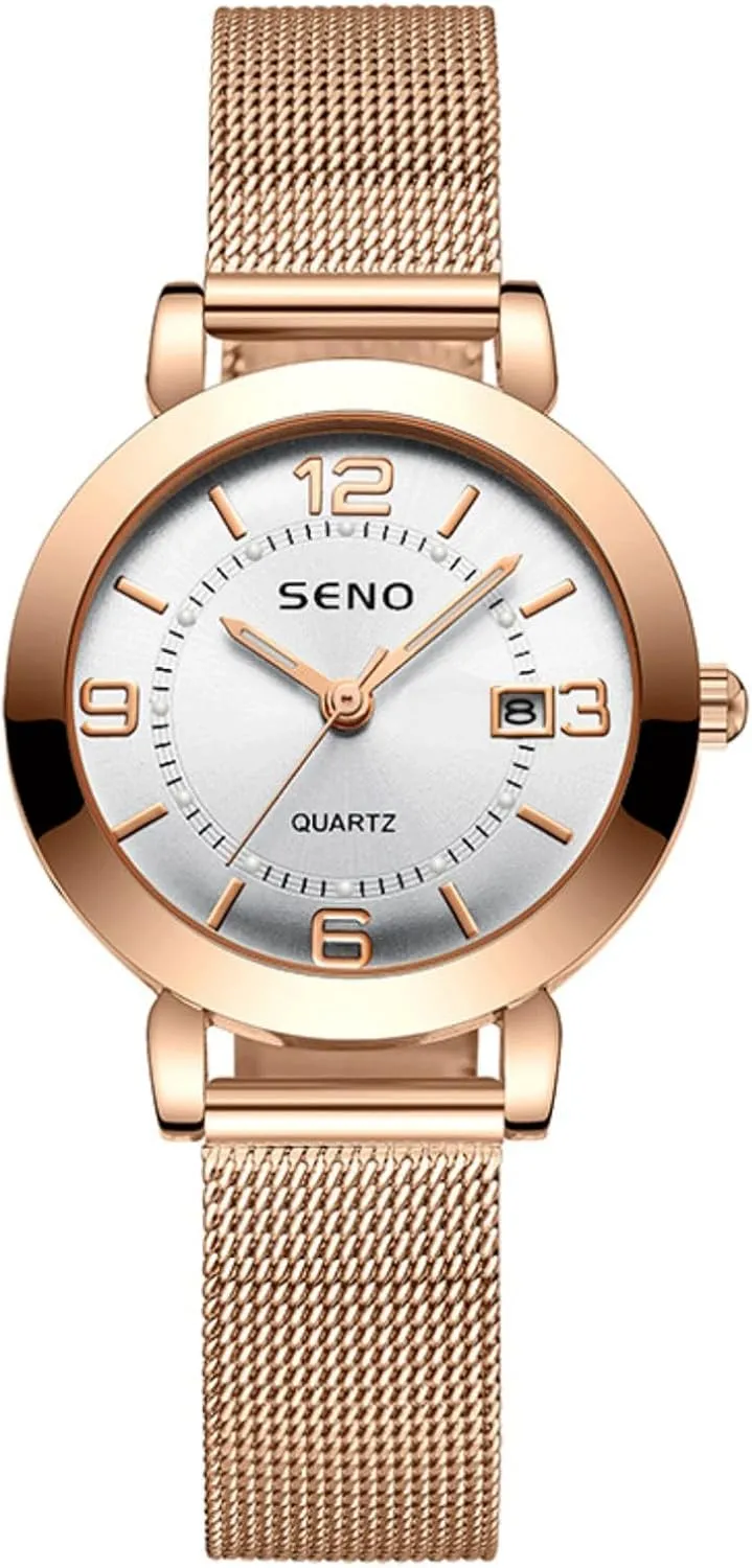 Ladies Wristwatch - Fashion Casual Student Watch Automatic Women's Watch with Luminous Hands & Date Display - Waterproof Stainless Steel fashionable volcano appearance portion haphazard Mesh Band 